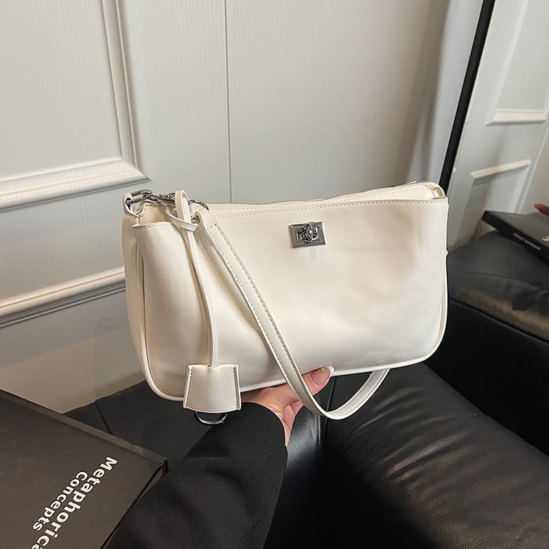 Faux Crossbody Bag Twist Lock Leather