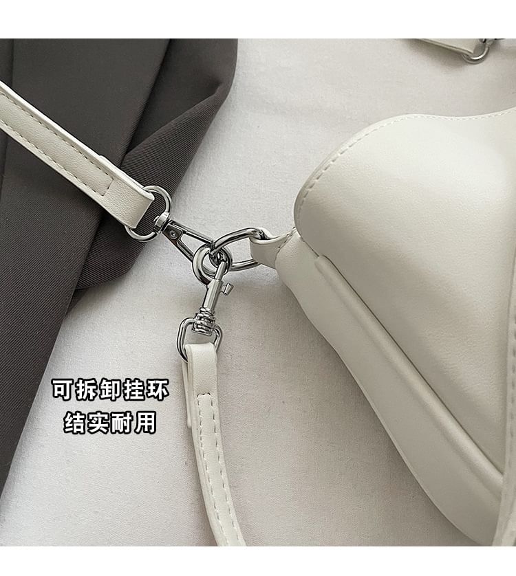 Faux Crossbody Bag Twist Lock Leather
