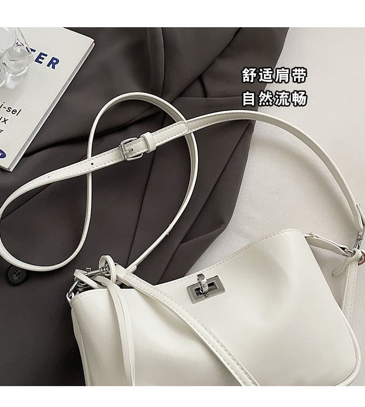 Faux Crossbody Bag Twist Lock Leather