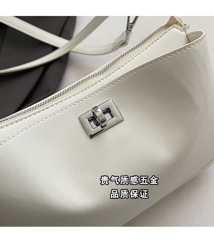 Faux Crossbody Bag Twist Lock Leather