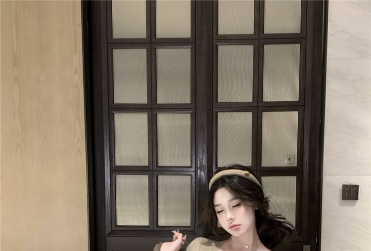 Mini Dress / Sheath Plain Camisole Elbow-Sleeve Top