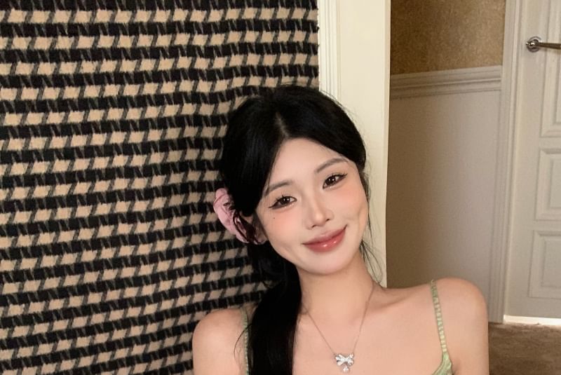 Pencil Melange Knit High / Rise Skirt Maxi Top Camisole