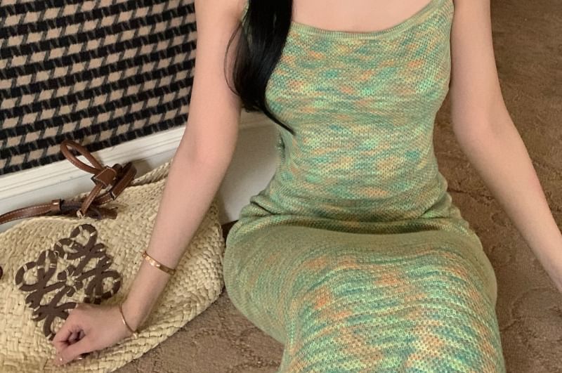 Pencil Melange Knit High / Rise Skirt Maxi Top Camisole