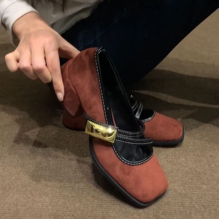 Heel Shoes Mary Chunky Jane