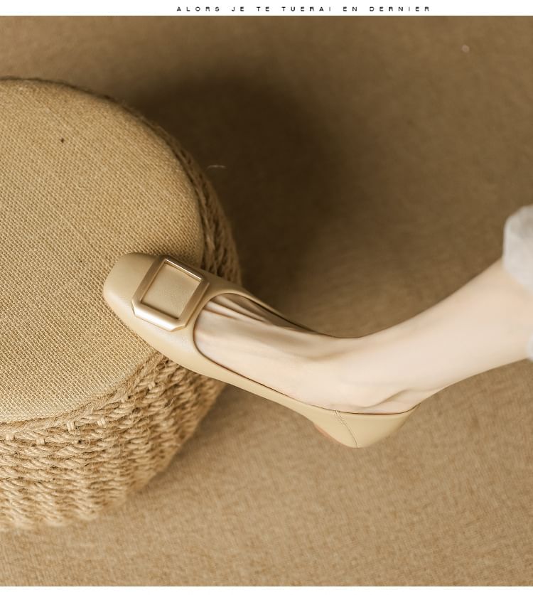 Flats Buckled Square-Toe