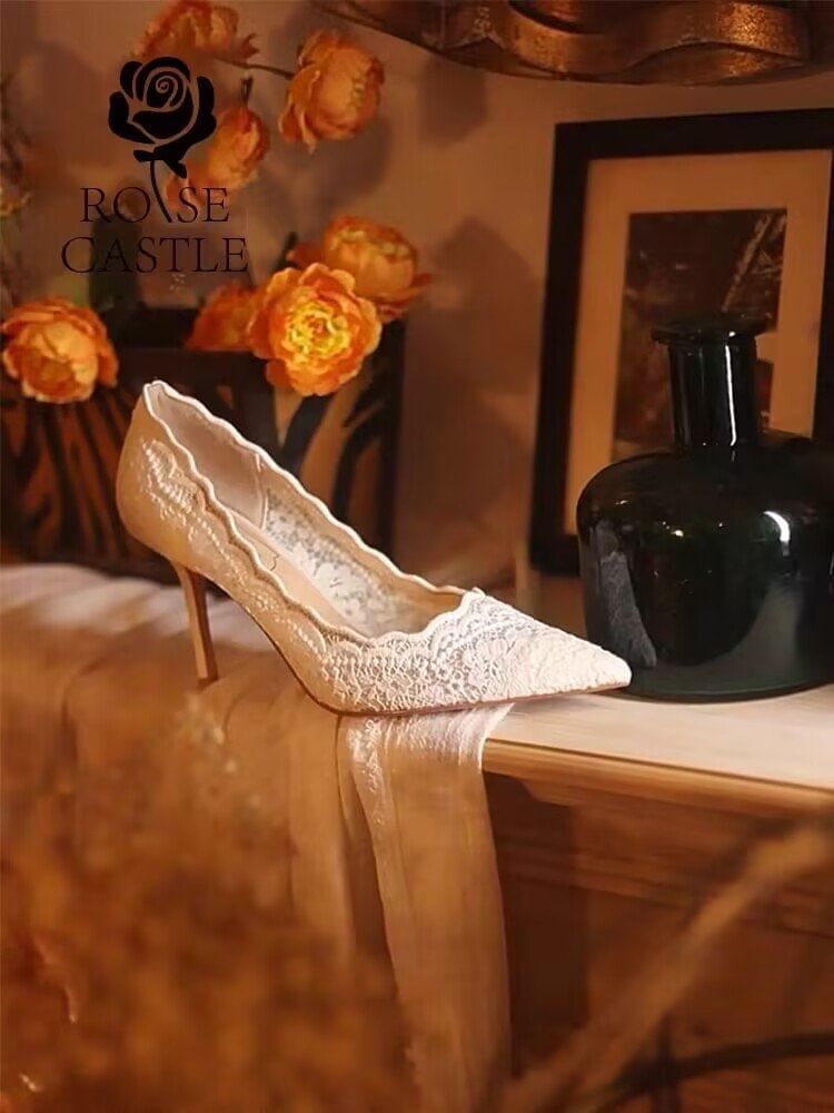 Lace Stiletto Pumps Heel