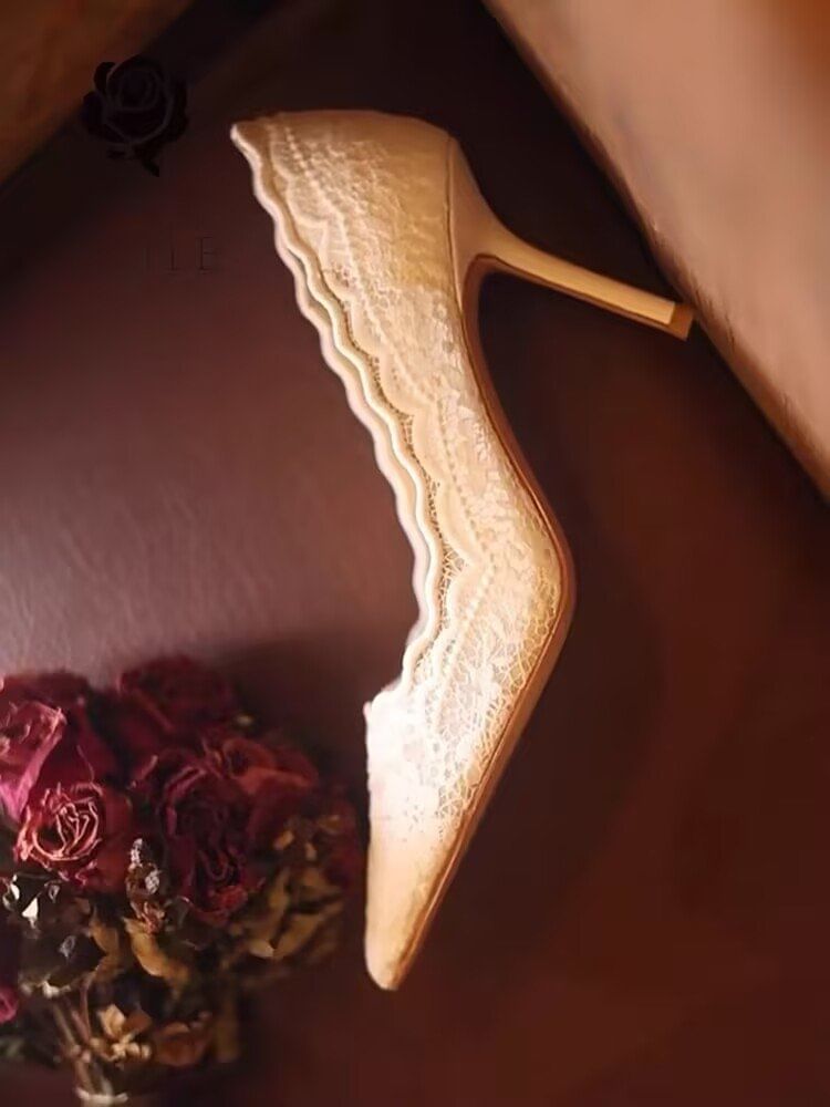 Lace Stiletto Pumps Heel