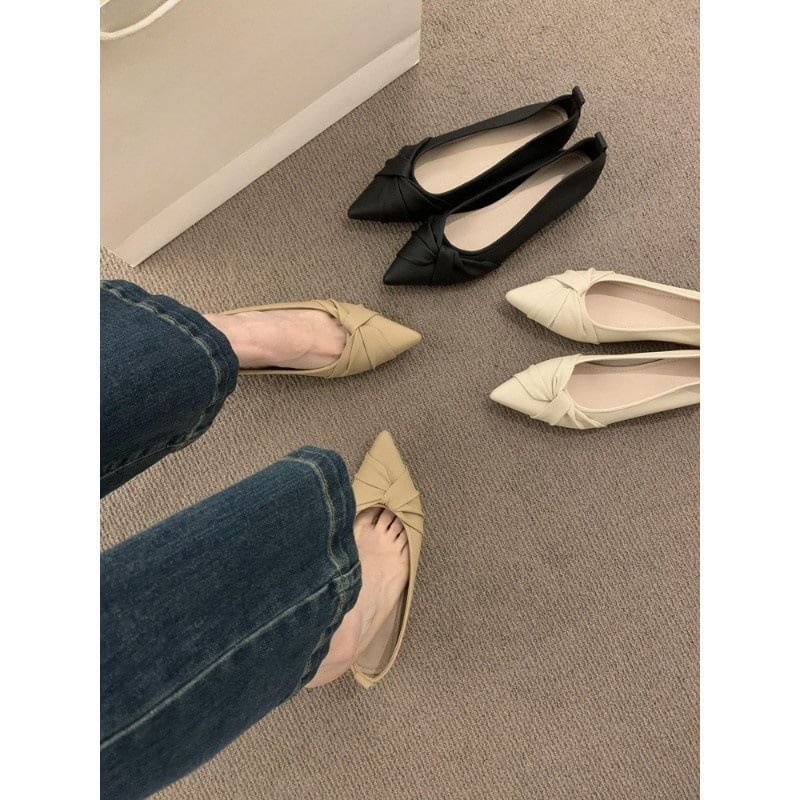 Flats Shirred Pointy