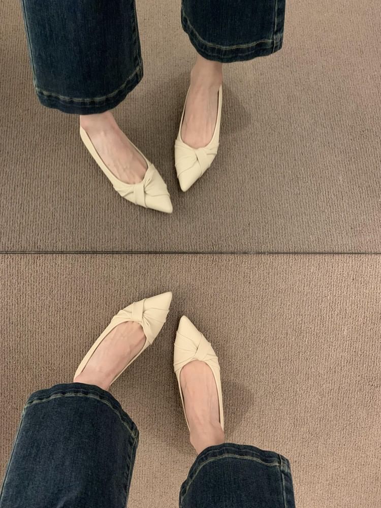 Flats Shirred Pointy