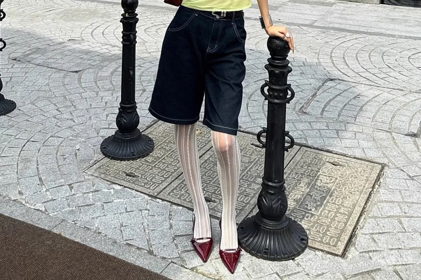 Low Heel Buckle Stiletto Pumps