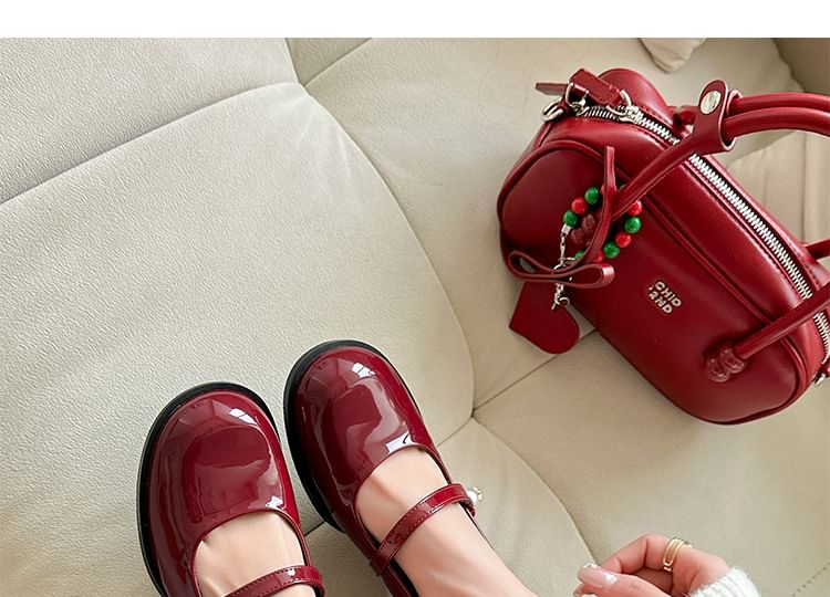 Block Jane Toe Round Pumps Mary Heel