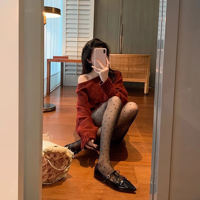 Flats Mary Jane Pointed Bow