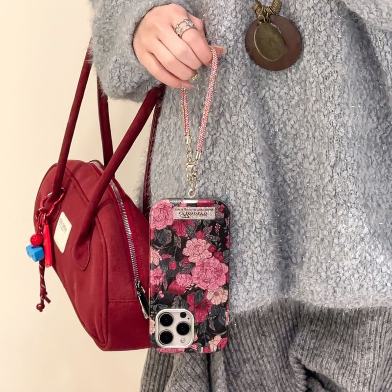 Strap Floral Phone Set Case /