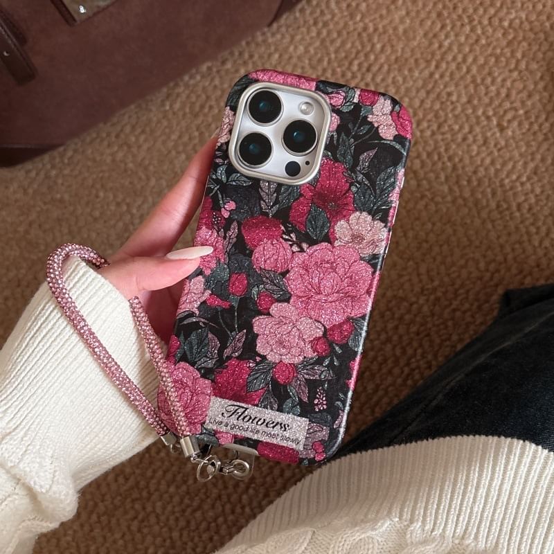 Strap Floral Phone Set Case /