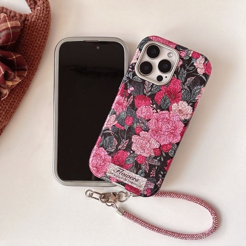 Strap Floral Phone Set Case /
