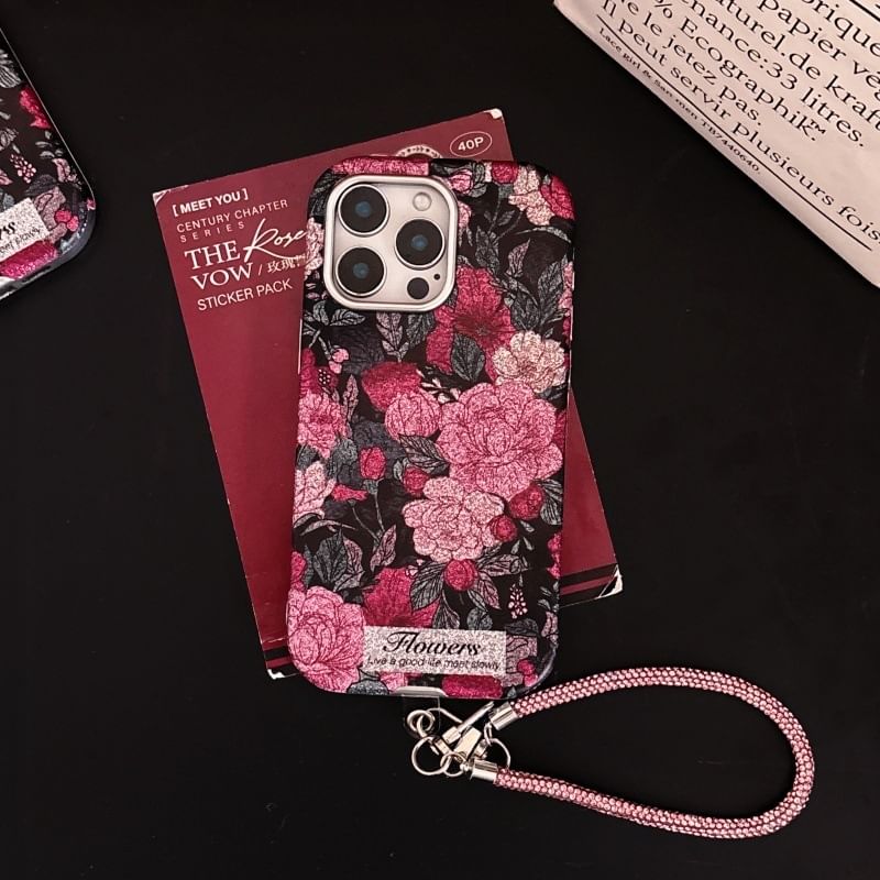 Strap Floral Phone Set Case /
