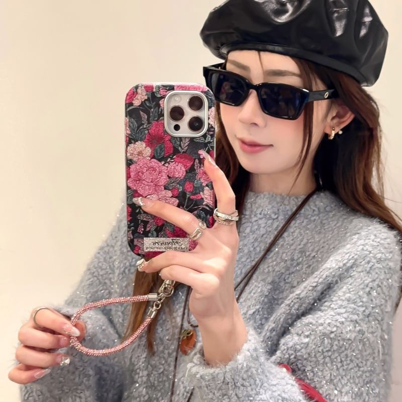 Strap Floral Phone Set Case /