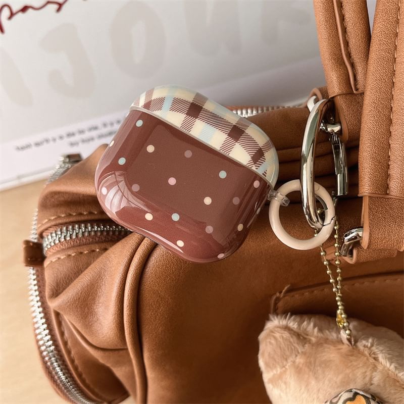 Set / Dot Case Pro Charm Earphone AirPods Polka Plaid Skin
