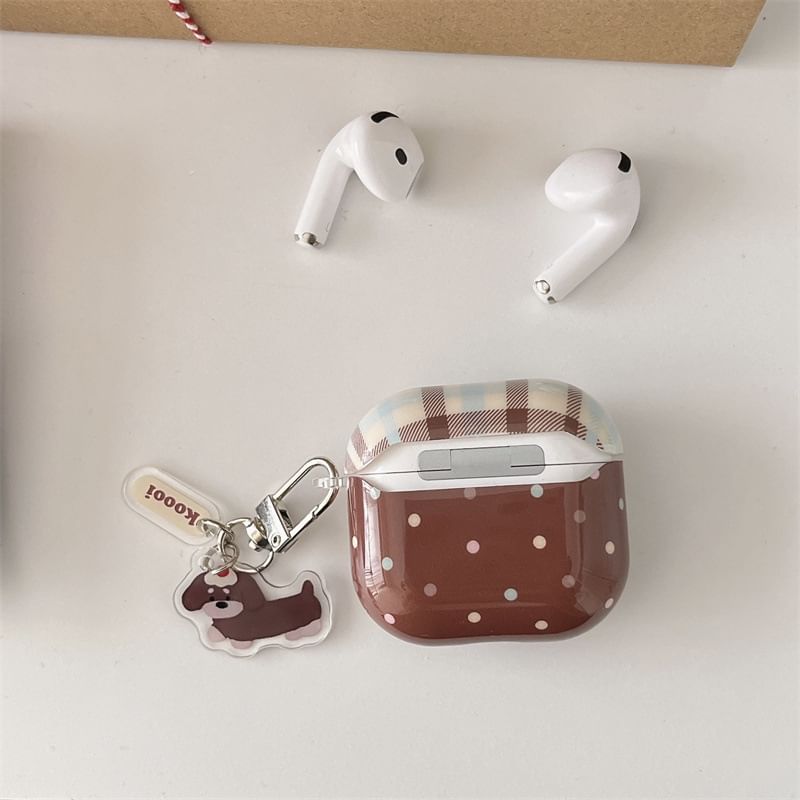Set / Dot Case Pro Charm Earphone AirPods Polka Plaid Skin