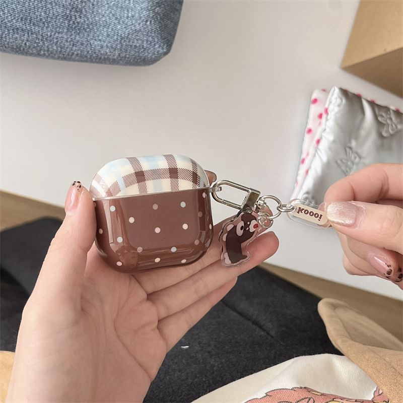 Set / Dot Case Pro Charm Earphone AirPods Polka Plaid Skin
