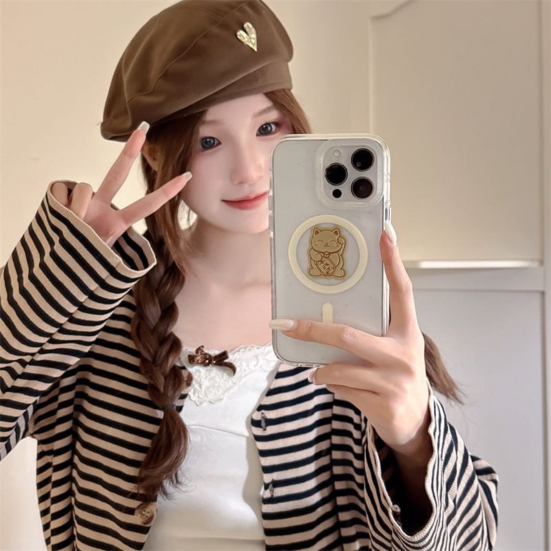 with MagSafe) (Compatible Cat Magnetic Lucky Case Phone