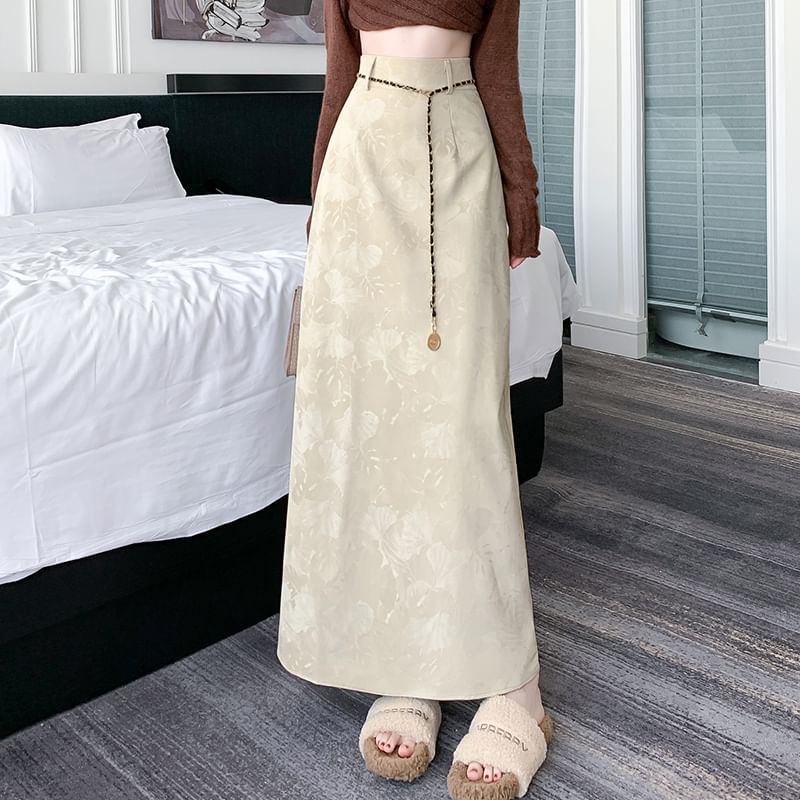 Rise High Skirt Floral Midi A-Line