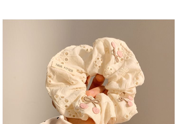 (Various Cherry Designs) Dot Applique Polka / Scrunchie