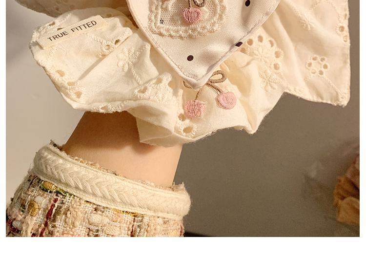 (Various Cherry Designs) Dot Applique Polka / Scrunchie