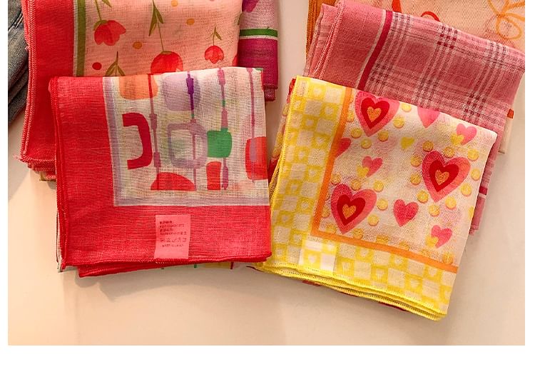 Head Cotton Designs) Scarf (Various Linen Print