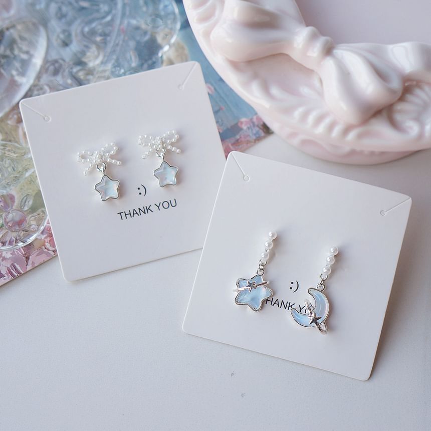 Pearl Star Faux Dangle Earring