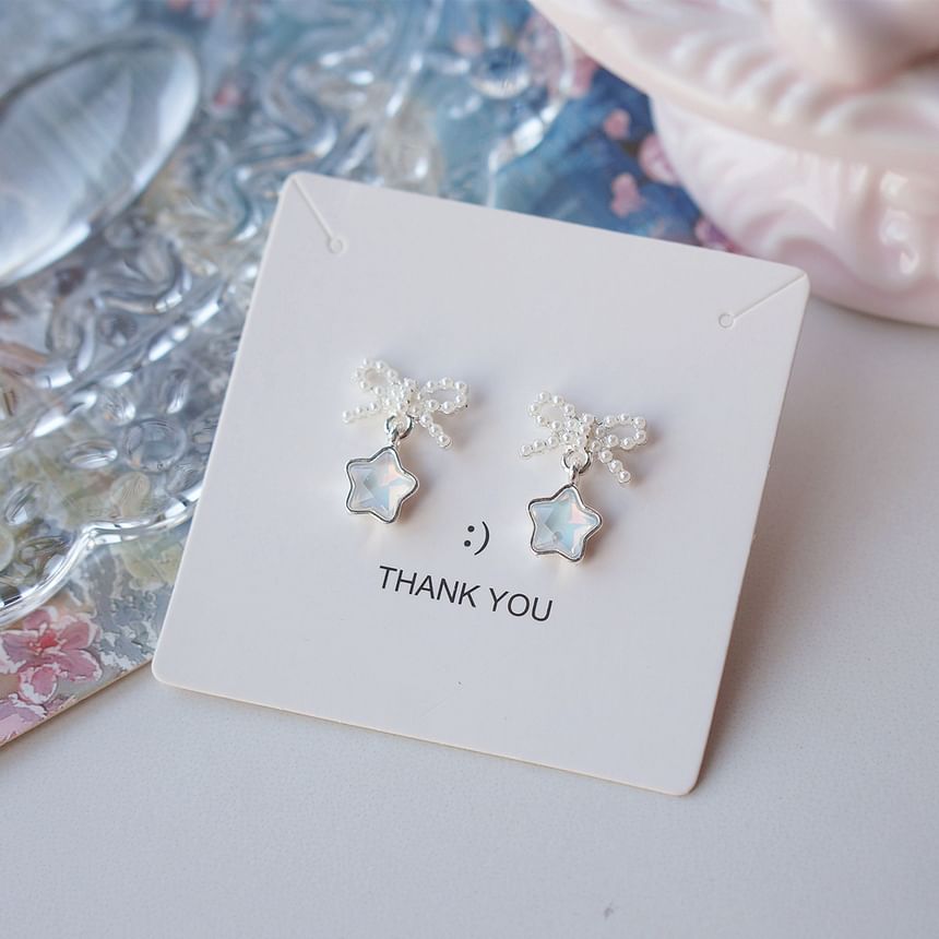 Pearl Star Faux Dangle Earring