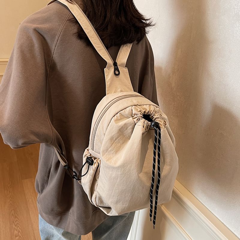 Drawstring Multi-Pocket Backpack