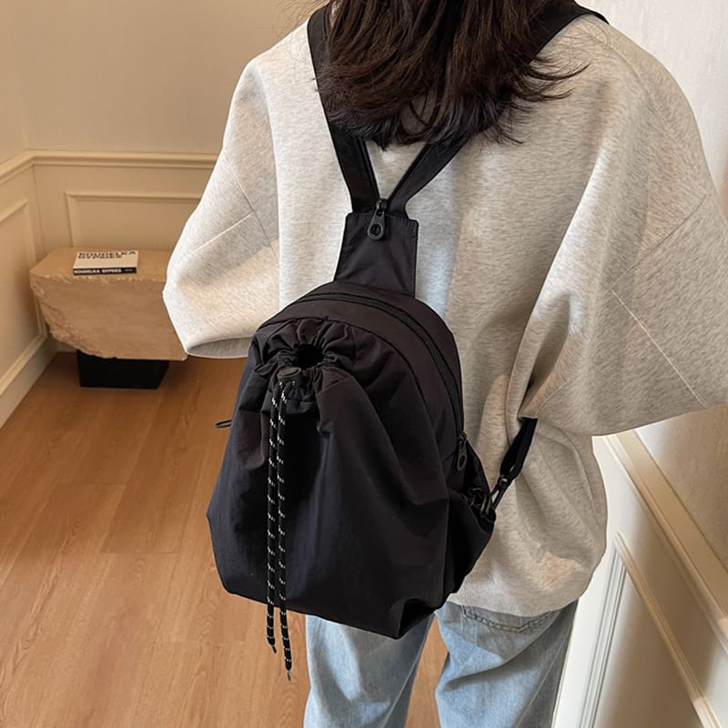 Drawstring Multi-Pocket Backpack