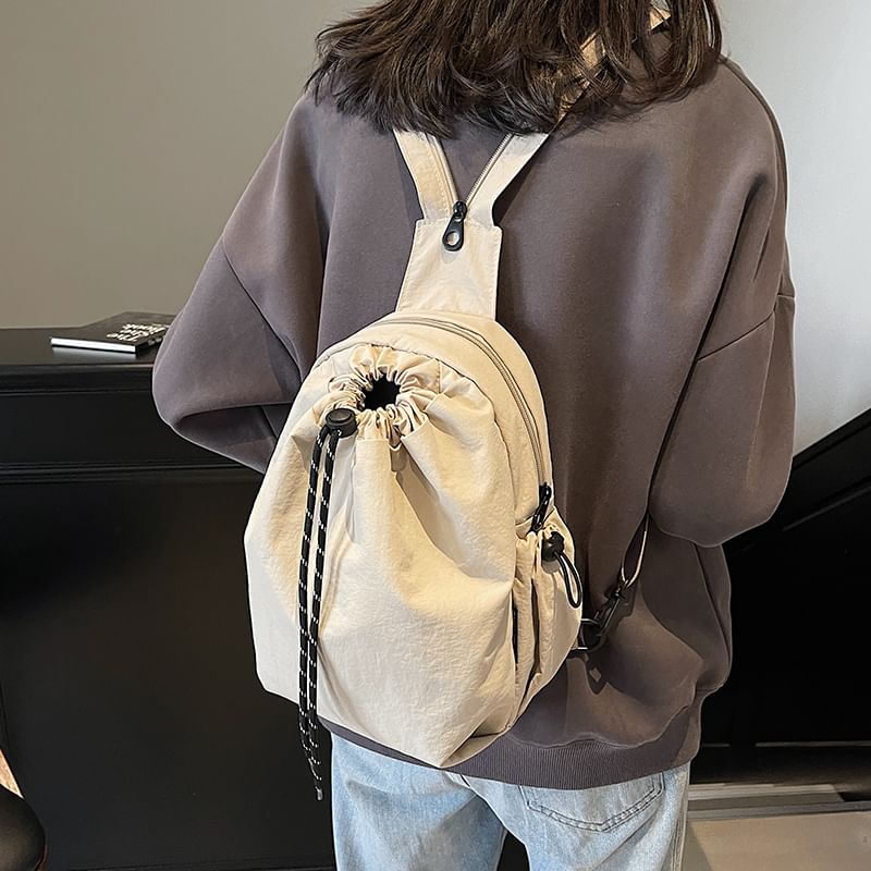 Drawstring Multi-Pocket Backpack