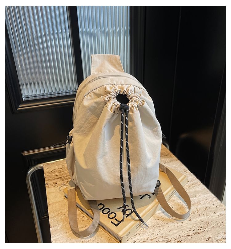 Drawstring Multi-Pocket Backpack