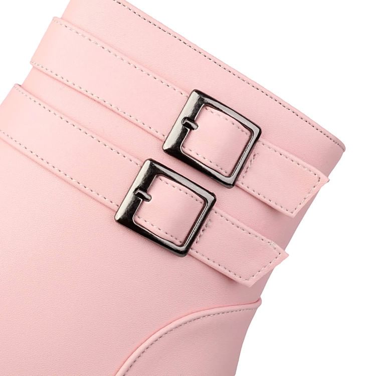 Heel Boots Plain Short Peep-Toe High