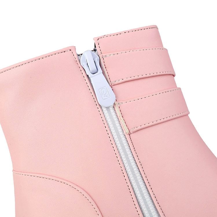 Heel Boots Plain Short Peep-Toe High