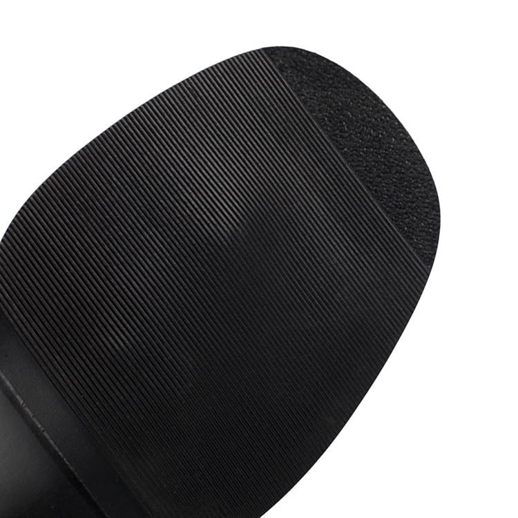 Washed Heel Denim Tall Chunky Thong Boots