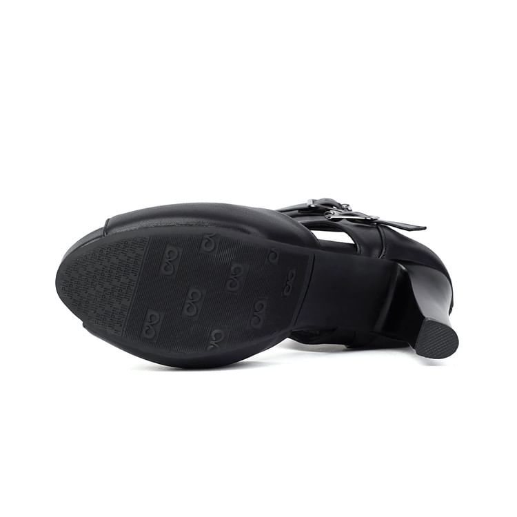 Thong Boots Short Peep-Toe Heel High