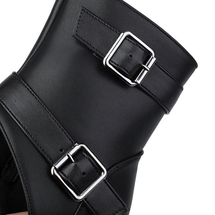 Thong Boots Short Peep-Toe Heel High