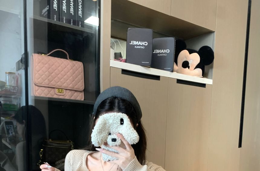 Top Camisole Studded Set: Knit Waist Ribbed + Shorts High Cardigan Crop