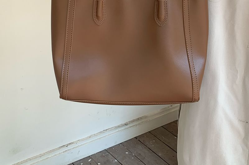 Tote Leather Plain Bag Faux