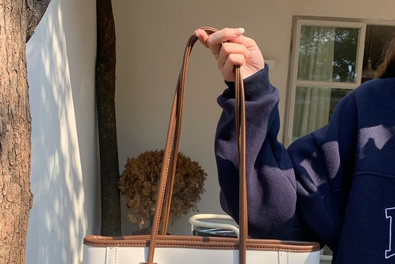 Tote Leather Plain Bag Faux