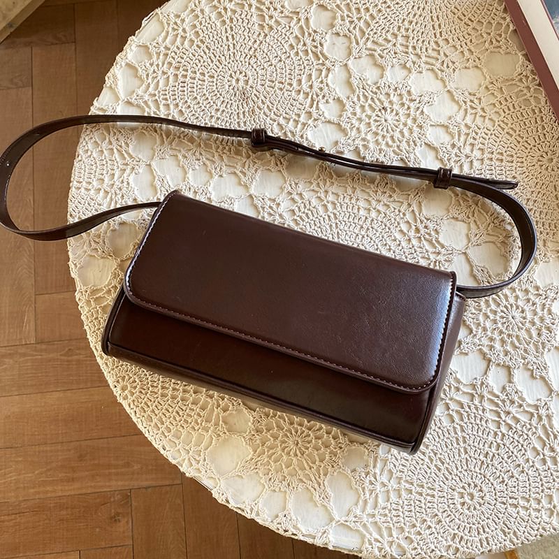 Flap Bag Plain Crossbody Faux Leather