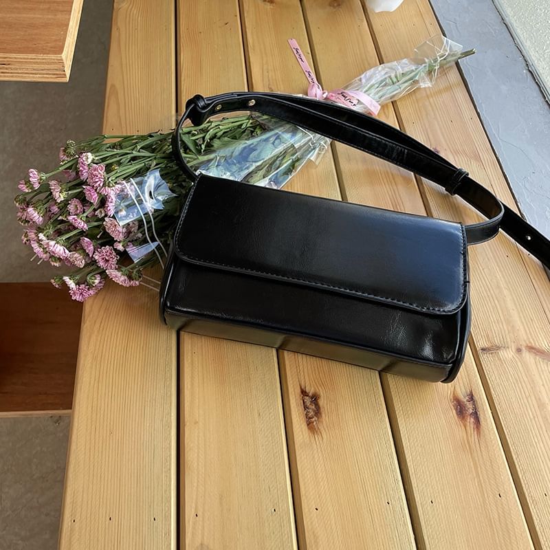 Flap Bag Plain Crossbody Faux Leather