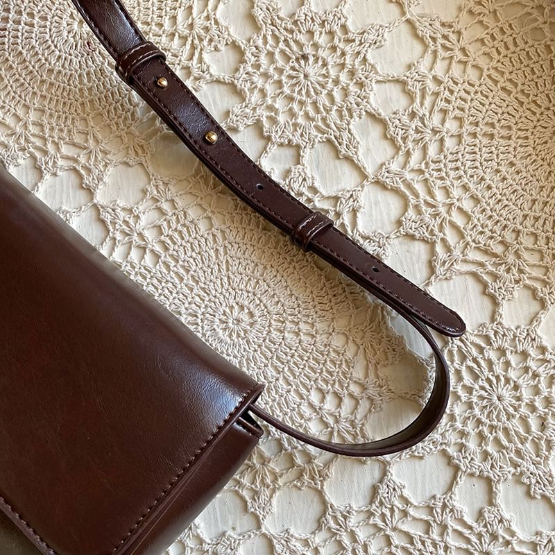 Flap Bag Plain Crossbody Faux Leather