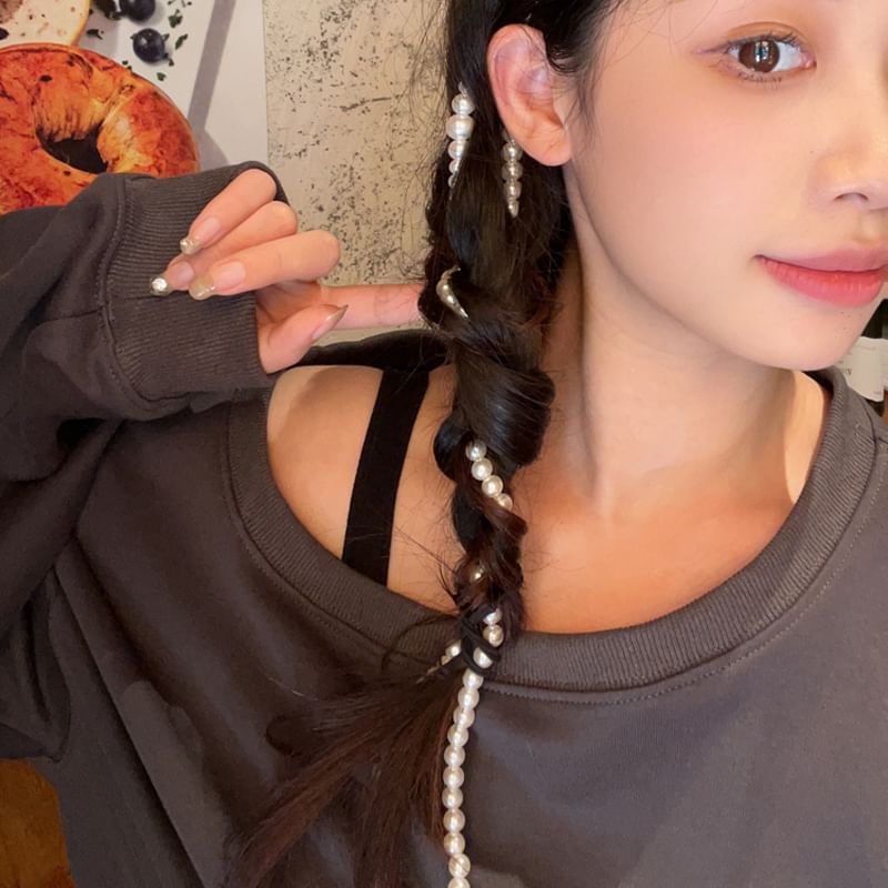 Faux Pearl Hairband Beaded