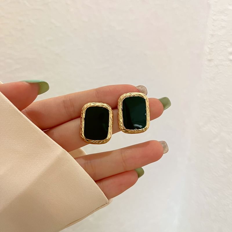 Earring Silver Stud Sterling 925 Square