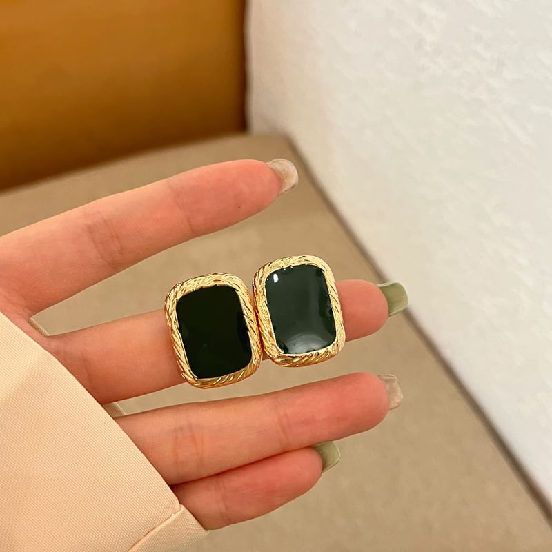 Earring Silver Stud Sterling 925 Square