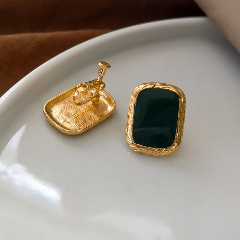 Earring Silver Stud Sterling 925 Square